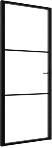 Porte intérieure Verre ESG et aluminium 83x201,5 cm Noir