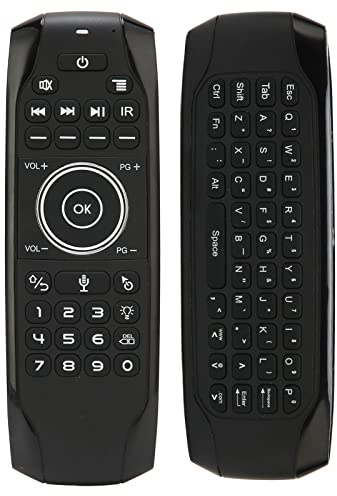 Télécommande Air Mouse avec Clavier, Rétroéclairage 2.4G Air Mouse Mini Clavier sans Fil Télécommande Vocale pour Projecteur Android, TV Box, Ordinateur, Etc.(G7V Pro)