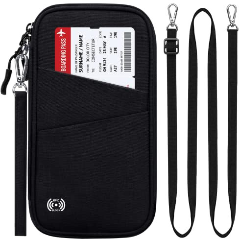 BKNOOU Passport Holder Family Rfid Blocking Travel Document Organizer,Travel Passport Wallet Waterproof Multiple Passport Holder for Traveling,Passport Organizer for Men Women
