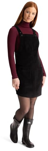 Trespass Women's Pinafore Dress Twirl - Button Fastening Straps, Button Fastened Sides, 2 Front Patch Pockets, Woven, 100% Cotton Black