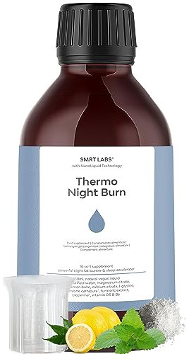 Abnehmen Schnell Fettverbrenner Thermo Night Burn, Formel 10-in-1, Stoffwechsel beschleunigen abnehmen, Fatburner & Nachtfettverbrenner, Koffeinfrei, 100% Natürlich, Hochdosiert & Vegan