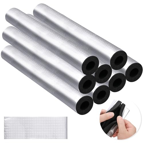 8 Pcs Pipe Insulation Foam Tube,Self Adhesive Pipe Wrap Foam Tube Antifreeze Heat Preservation for Winter Outside Pipes, Irrigation Pipe, Spigot, Water Heater Pipes (1.3 Ft x 0.6 in)