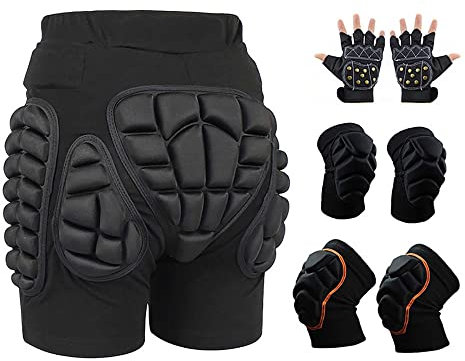 GAOSHI Schutzshorts, Knieschützer, Ellenbogenschützer 3-in-1-Schutzsets for Radfahren, Skaten, Snowboarden, Skaten, Skifahren for Kinder Und Männer (Color : B1, Size : S)