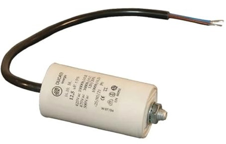cyclingcolors Condensateur de démarrage universel avec câble 2 fils 6,3µF 450V Ø32mm longueur 57mm fixation M8 Permanent Moteur Appareils Electriques Ménagers Pompe Volet roulant Connecteur
