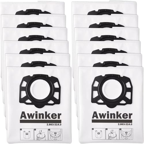 15 Stück KFI 357 Staubsaugerbeutel für Kärcher WD2 WD3 KWD1 KWD2 KWD3 WD3.200 - WD3.800 M/SE4001/SE4002 2.863-314.0 Vliesfilterbeutel KFI 357