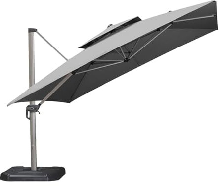 10ft Umbrella Replacement Canopy, Double Top Layer Parasol Replacement, Rectangular Square Patio Umbrella Canopy, Sun Shade Cloth, Outdoor Canopy Top Cover for Garden, Backyard, Patio(Canopy ONLY)