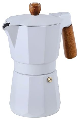 BERGNER NATURALLY - Kaffeemaschine 6 Tassen Aluminium Weiß - Leichtes und langlebiges Design - Silikonring - Ideal für den täglichen Gebrauch - Leicht zu reinigen