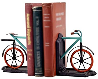 Serre-Livres Bibliothèque de vélos créatifs Boîte de Fer forgé Organisateur Livre Non-Slip Libre De Décoration Bureau Salle à Manger Salon Accessoires Serre-Livres pour éTagèRes