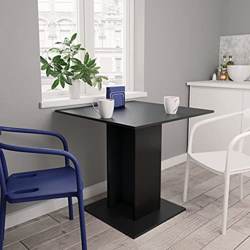CIADAZ Esstisch, Küchentisch, Esszimmertische, Esszimmermöbel, Esszimmer, Couchtisch, Esstischgruppe, Tisch, Schwarz 80×80×75 cm Spanplatte