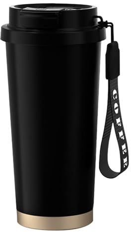 EACHPT Travel Mug, 530ml Insulated Coffee Mug with Ceramic Liner, Portable, Leak-Proof Long-Lasting Heat Retention Reusable Mug for Hot & Cold Drinks/Tea