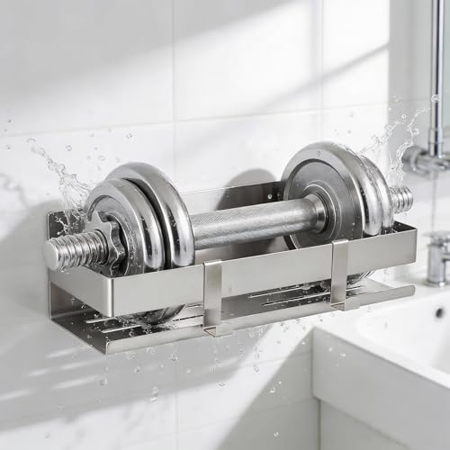 Womamny Duschablage Ohne Bohren, Duschkorb Edelstahl 30 cm, Shampoo Halterung für Dusche Ablaufrinne, Stabiler Wandregal Badezimmerregal