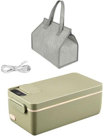DimyFew Calentador de Almuerzo eléctrico para Adultos, lonchera térmica para Adultos, lonchera autocalentable, Verde