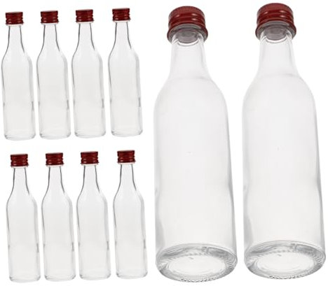 KAILIKETIY 10stücke Klare Glasflaschen Mit Deckel Für Flüssigkeiten Kleine Miniflaschen Zum Befüllen Transparente Partyflaschen Aus Für Proben Und Aufbewahrung