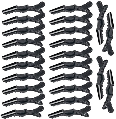 24 Stück Haarclips,Alligator clips haarklammern,friseurbedarf haarklemme,hair clips for styling,no trace haarklammer mit silikonband, abteilklammern friseur,haarclips locken fixieren