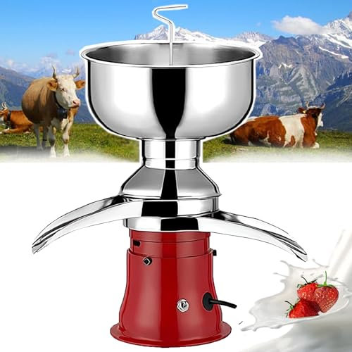 Dfdieratve Milk Cream Separator, 50L/h Output Electric Cream Centrifugal Separator, Stainless Steel Milk Skimmer, 10500RPM Rotating Speed Cream Separator, Perfect for Goats Cows