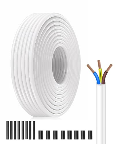 Cavo Universale Bianco per Interni, 3x1,5 mm² 20m | Cavo Elettrico in Rame per Prese, Lampade e Impianti | 400V/230V, Multifilare Antiossidante con Guaina in PVC