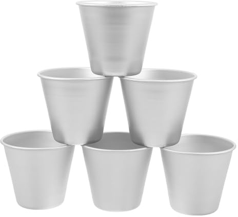 COOLHIYA 6 teglie per muffin in alluminio, teglie antiaderenti per cupcake, pirottini antiaderenti per budino, stampi riutilizzabili per muffin, per forniture da forno