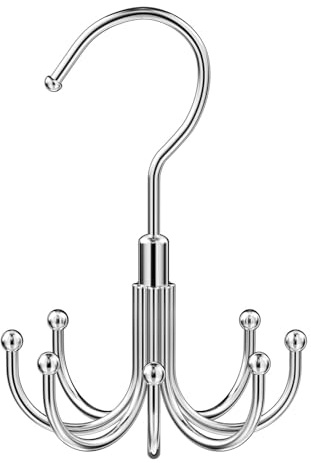 Myrindor Organizador Colgante Cinturones, Gancho Perchero Ahorra Espacio, Corbateros para Armarios, Percha Corbatas, Colgador, Soporte para Cinturón, Estante para Guardar Bufandas, Ropa Interior