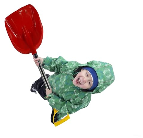 Kinderschneeschaufeln - Kleine Schneeschaufel Kinder -Schaufel Plastik,Tragbar und abnehmbar Schneeschieber Schneeräumer Schnee Schaufeln, Kinderschaufel für Draußen (Rot)