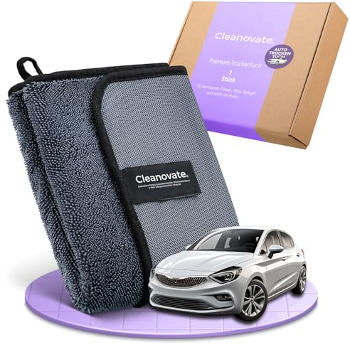 Cleanovate XL Trockentuch (DAS ORIGINAL), extrem saugstark, ehemals Shiny Bath XXL, entfernt mühelos Wasserrückstände, Trockentuch aus Mikrofaser fürs Auto (1 Tuch)