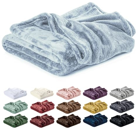Lavea® Kuscheldecke 150x200 cm - Winterblau | Mikrofaser – Flauschige Fleecedecke für Sofa und Bett, weiche Decke, pflegeleicht, Sofadecke, Tagesdecke oder Wolldecke