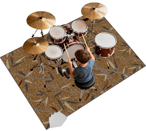 ZAJENKUB Alfombras Acusticas, Alfombrilla insonorizada, Alfombra Bateria Tambor, Alfombrillas Antideslizantes 200 x 160 cm Alfombras Rectangulares para Caja, Alfombra para Bateria Electronica