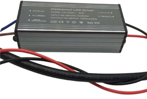 Driver LED 50W 1500MA Alimentatore for faretto Trasformatore for luce IP66 Adattatore impermeabile(2PCS)