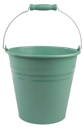 BERLONA Eimer 10 L mit Metallbügel, Kunststoffeimer, Ø 29 cm - Grün | Kippt und verzieht sich nicht, auch voll beladen, ergonomischer Griff schneidet nicht ein, für Haushalt, Garten und Werkstatt