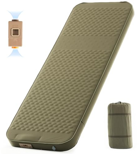 MOPHOTO 200x70x10cm Single Self-Inflating Sleeping Pad/Airbed with Pump | Mat/Bed Dual Purpose, Fast Inflation/Deflating, Good Support, Excellent Insulated, Comfort & Portable, Multi-scenario apply