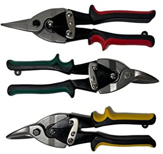 Set di 3 cesoie per lamiera, 250 mm, dritte a sinistra, destra