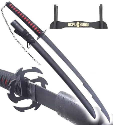 REPLIKSWORD Katana Bois Bleach Epee Ichigo Sabre Bankai V4 Cosplay + Presentoir
