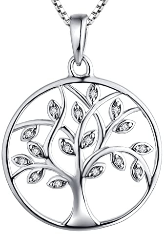YL Collana Donna Albero della Vita argento 925 con pendente albero della catena della vita per donna ragazza madre, lunghezza della catena 45-50 cm