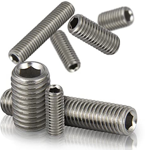 PROTECH 5 Stück Madenschrauben M10x50 mit Innensechskant aus rostfreiem Edelstahl A2 Gewindestifte M10 DIN 913 Madenschraube mit Kegelkuppe Innengewinde