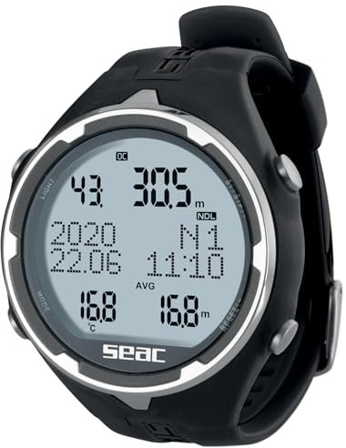 SEAC Action, Computer da Subacquea per Immersioni e Apnea, Dive Manager per PC/Mac, Allarmi di Sicurezza, Dive Log