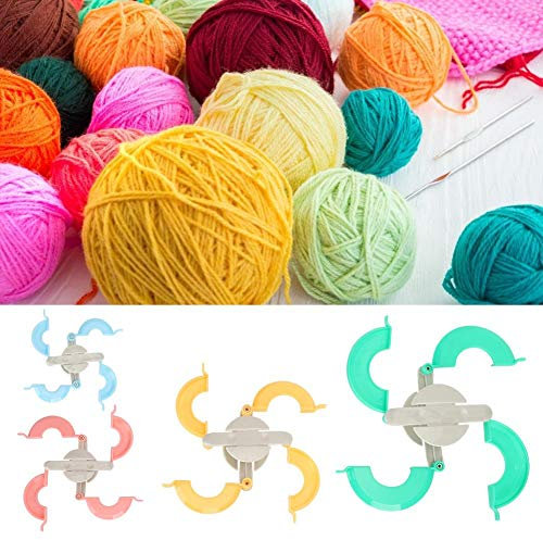 4 Größen Pom Pom Maker Kunststoff Pompon Weberei Strickwerkzeuge Set für Dekorationen Handarbeit Pompons für Dekorationen, Girlanden, Charms und mehr