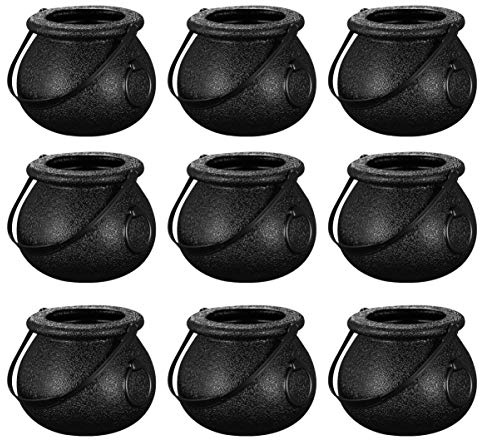 VALICLUD 5X7cm Halloween Candy Eimer Hexen Kessel Halloween Süßigkeiten Schüssel Kleine Schwarz Cauldron 10Pcs