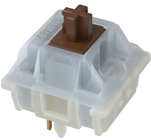 kutethy Gateron Switches Teclado mecánico marrón lechoso Amarillo 5 Pines para Todos los teclados mecánicos MX (108 Piezas, marrón)