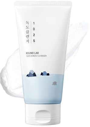 ROUND LAB 1025 Dokdo Cleanser 150ml, Low pH Facial Cleanser for Sensitive Skin, Rich Soft Bubbles for Deep Cleansing, Hydrating Face Wash with Deep Sea Water, Korean Skin Care