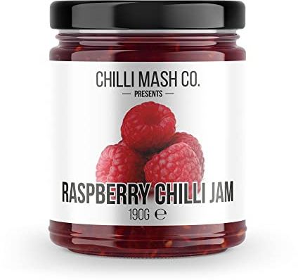 Raspberry Carolina Reaper Chilli Jam 190g - Chilli Mash Co - Sweet and Spicy Raspberry Jam Made with British Raspberries and Hot Carolina Reaper Chillies
