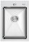 KINKIBOS Fregadero de cocina pequeño de acero inoxidable 304, 35 x 50 cm, empotrable con orificio para grifo y rebosadero (sin sifón), 1 lavabo rectangular, para armario bajo de 40 cm