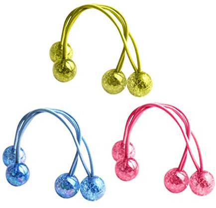 VANZACK 3 Paare Blase Haarbänder Haargummi Retro Ponytail Holder Elastische Pferdeschwanzhalter Mit Doppelbällen Stirnband Haargummis Acrylhaar Elastisch Haarkreis Die Blase Kind Stichwort