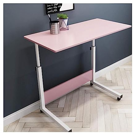 POCHY Betttische Moderner Überbetttisch aus Karbonstahl mit Halterung, mobiler Stehschreibtisch, höhenverstellbarer Beistelltisch, feststellbare Rollen, Laptoptisch luxuriös