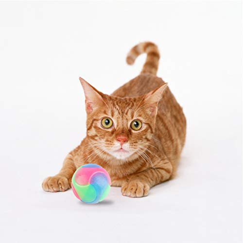 BEIJIALY Leuchtende Hundebälle, Blinkender Elastischer Ball, Leuchtet Im Dunkeln, Leuchtender Elastischer Hundeball, Gummi-Hundebissball, Blinkendes Interaktives Haustierspielzeug(Sortierte Farbe)