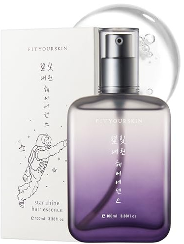 FIT YOUR SKIN Star Shine Hair Essence (3.38 oz) – Perfumer-Crafted Floral Musk Hair Oil Serum – Lightweight Anti-Frizz Treatment for Flyaways & Dry Ends, Sacha Inchi & Argan Oil, Non-Greasy K-Beauty