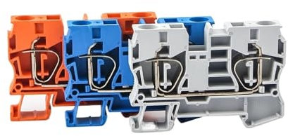 ST-10 Morsettiere su guida Din Connettori Tipo di trazione Morsettiere di collegamento cablaggio elettrico a molla Senza viti 10 pezzi(GRAY)