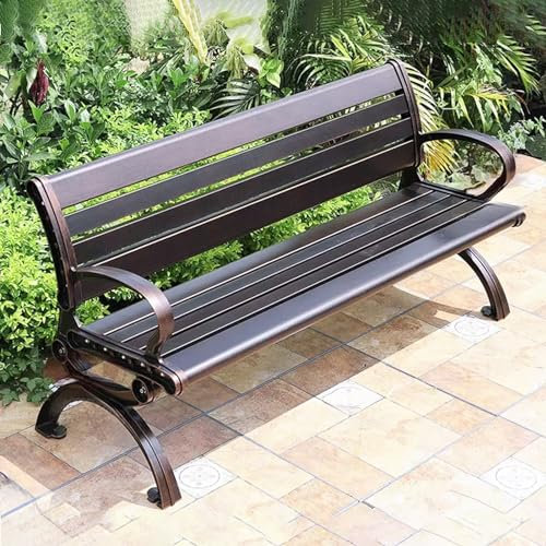 SORVA Gartenbank für den Außenbereich, Terrassen-Parkbank aus Aluminiumguss, Bank für die Veranda, Lattensitz, Metallbank, für Veranda, Park, Balkon (Größe: 150 cm)