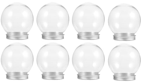 HOLIDYOYO 8 Stück Klare DIY Schneekugeln 2.76 Zoll Kunststoff Zum Selber Basteln Mit Schraubverschluss Für Weihnachtsdeko Und Kunsthandwerk