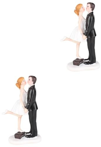 VICASKY 2St liebe Figuren hochzeitstorten dekoration hochzeits dekoration ideas hochzeitgeldgeschenke hausdeko Kuchen Hochzeitsfigur Karikatur Harz-Mikrolandschaft Hochzeitsschmuck
