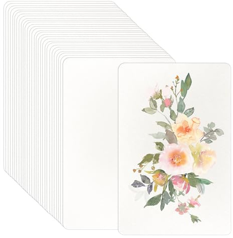 Papier Aquarelle Carte, Carte Aquarelle à Peindre, Bloc Marque Page Aquarelle, 50 Feuilles Papier Aquarelle 300g, Papier à Peindre pour Aquarelles, Bricolage, Artisanat (10 x 15 cm)