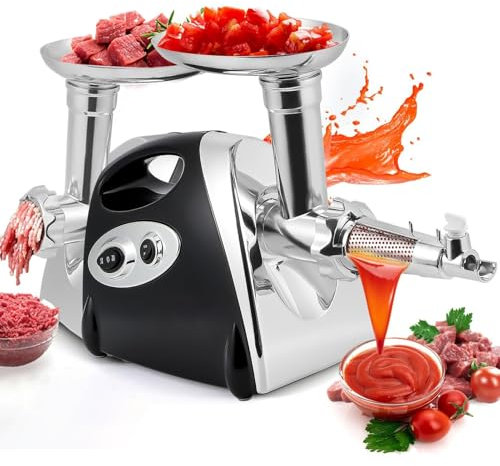Picadora de carne eléctrica, colador de tomates, embutidora de salchichas, máquina for hacer salsa de tomate, máquina for picar carne, 3 en 1, kit for embutir salchichas y kubbe, for uso doméstico en